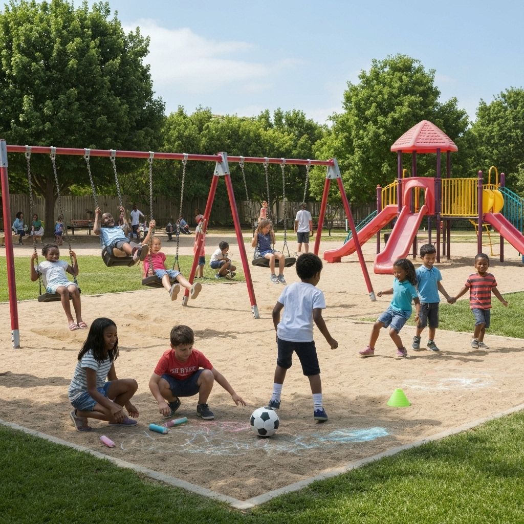 Crianças brincando no parquinho